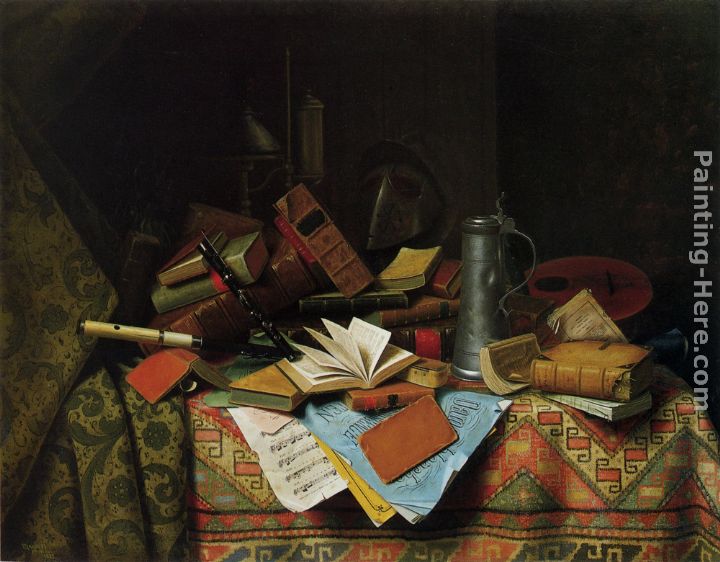 A Study Table painting - William Michael Harnett A Study Table art painting